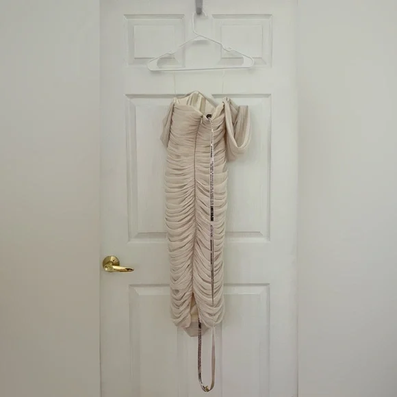 House of CB Cream Off-Shoulder Dress - Picture 3 of 7